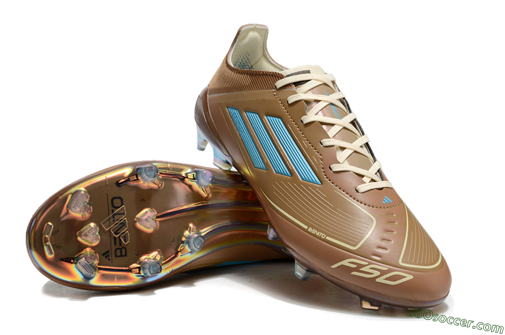 Adidas F50 Elite FG Firm Ground Soccer Cleats - Brown/White/Gold 3