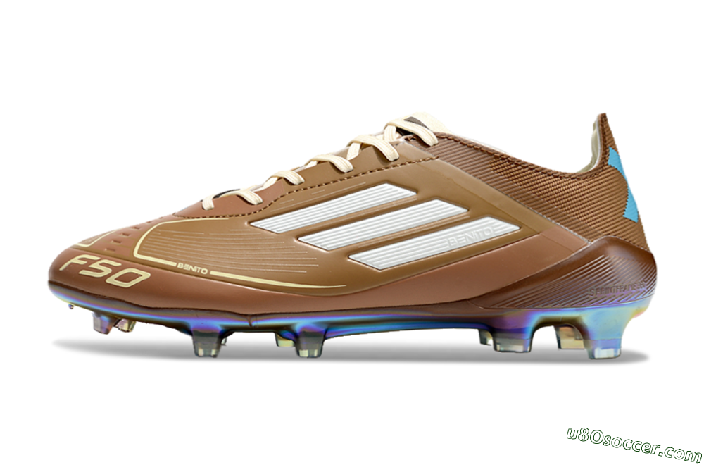 Adidas F50 Elite FG Firm Ground Soccer Cleats - Brown/White/Gold 2
