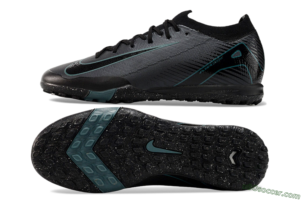 Nike Air Zoom Mercurial Vapor 16 Elite TF Artificial Turf Soccer Shoes - Grey/Black/Blue 0