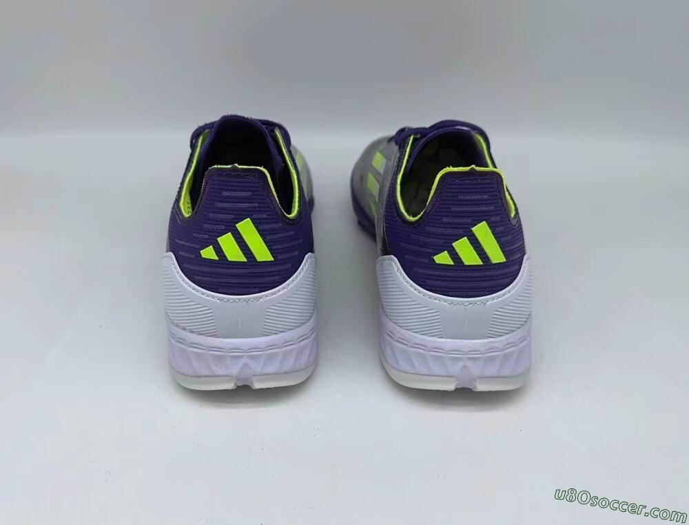 Adidas F50 Pro TF Artificial Turf Soccer Shoes - Purple/Cloud White/Lucid Lemon