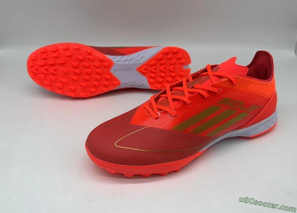 Adidas F50 Elite TF Artificial Turf Soccer Shoes - Red/Gold/White