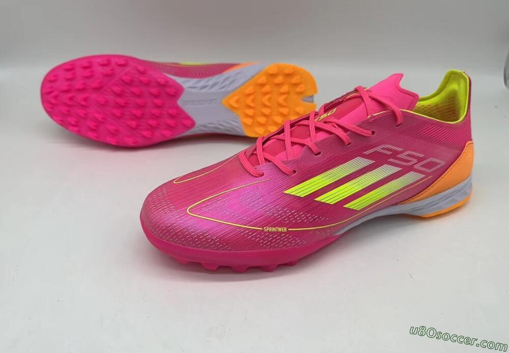 Adidas F50 Elite TF Artificial Turf Soccer Shoes - Pink/Yellow/Orange