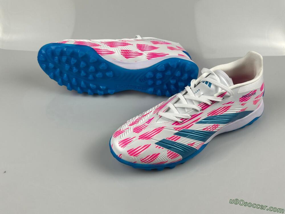 Adidas Predator Elite 24 TF Artificial Turf Soccer Shoes - White/Pink/Blue