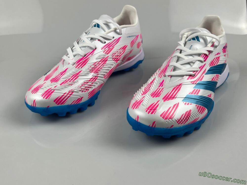 Adidas Predator Elite 24 TF Artificial Turf Soccer Shoes - White/Pink/Blue