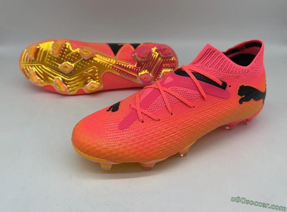 Puma Future Ultimate FG Firm Ground Soccer Cleats - Pink/Yellow/Black