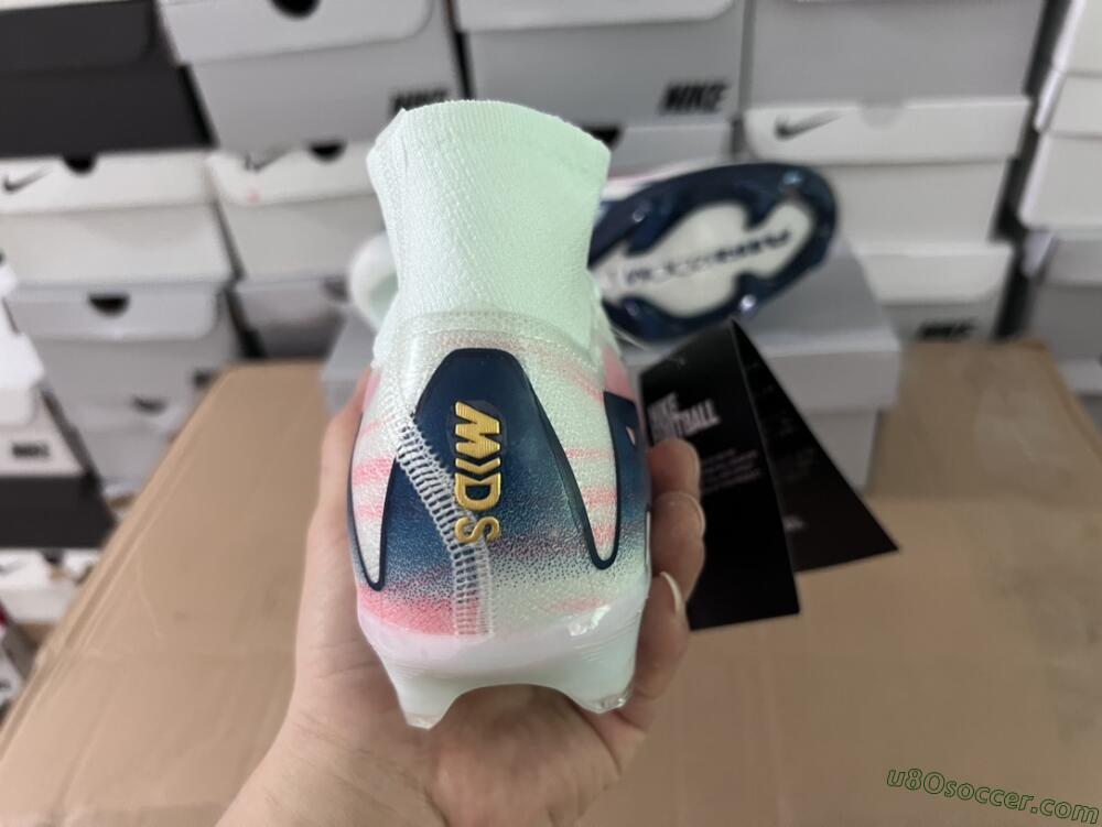 Nike Air Zoom Mercurial Superfly 10 Elite FG Firm Ground Soccer Cleats - White/Pink/Blue