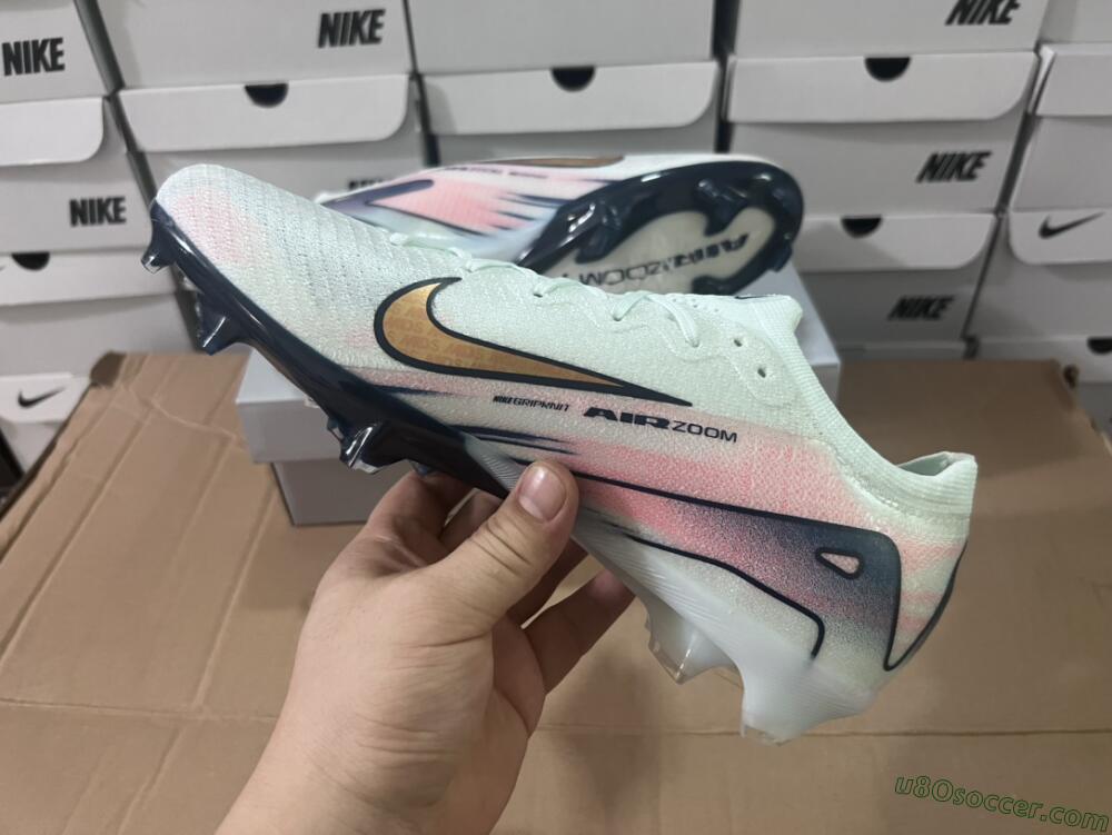 Nike Air Zoom Mercurial Vapor 16 Elite FG Firm Ground Soccer Cleats - White/Pink/Blue