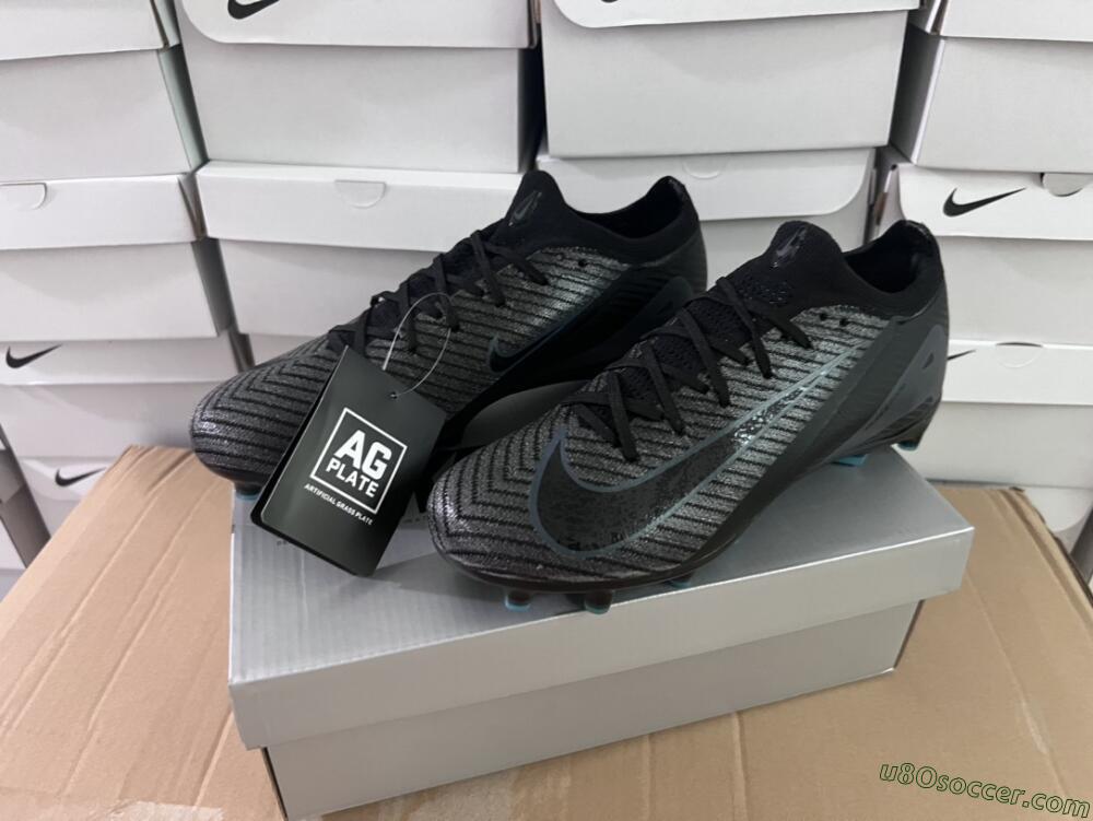 Nike Air Zoom Mercurial Vapor 16 Elite AG Artificial Grass Soccer Cleats - Black/Grey/Blue