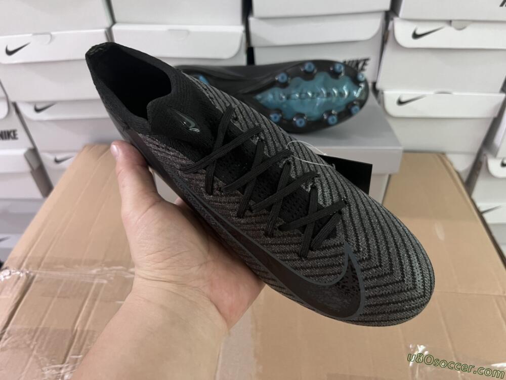 Nike Air Zoom Mercurial Vapor 16 Elite AG Artificial Grass Soccer Cleats - Black/Grey/Blue
