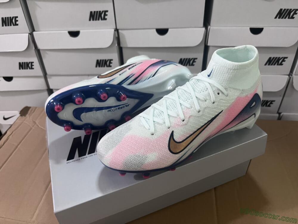 Nike Air Zoom Mercurial Superfly 10 Elite AG Artificial Grass Soccer Cleats - Jade/Yellow/Pink/Blue