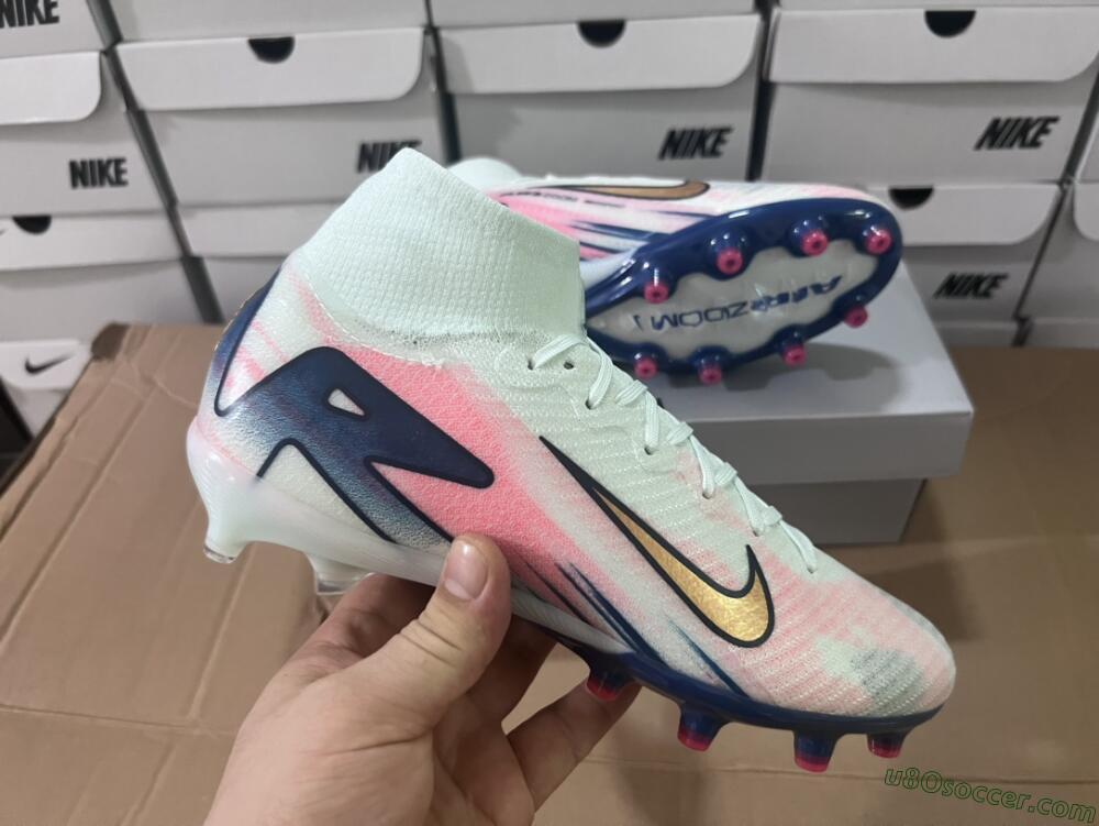 Nike Air Zoom Mercurial Superfly 10 Elite AG Artificial Grass Soccer Cleats - Jade/Yellow/Pink/Blue