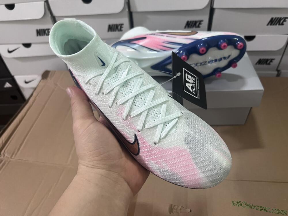 Nike Air Zoom Mercurial Superfly 10 Elite AG Artificial Grass Soccer Cleats - Jade/Yellow/Pink/Blue