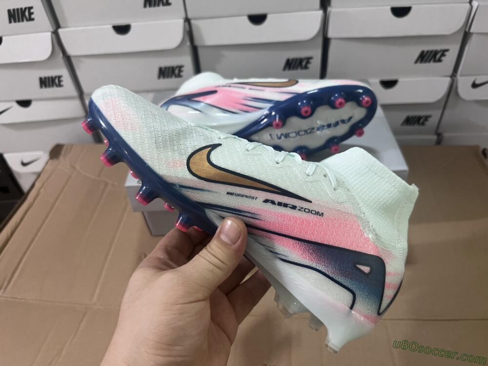 Nike Air Zoom Mercurial Superfly 10 Elite AG Artificial Grass Soccer Cleats - Jade/Yellow/Pink/Blue