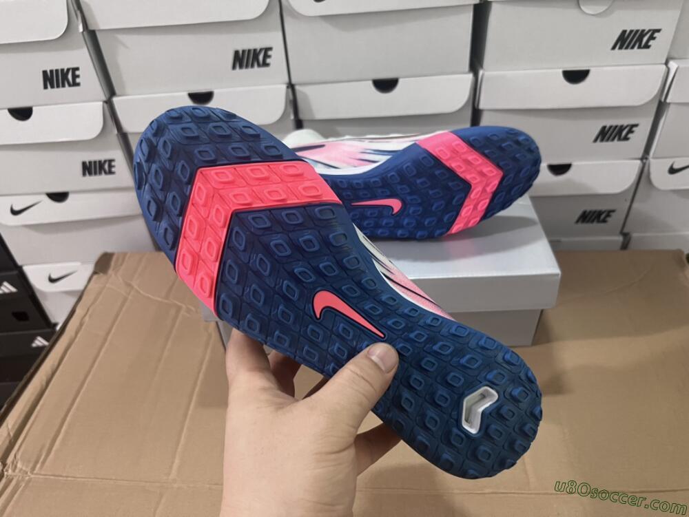 Nike Air Zoom Mercurial Superfly 10 Elite TF Artificial Turf Soccer Shoes - White/Pink/Blue