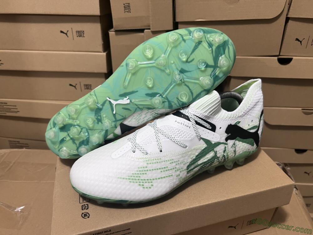 Puma Future Ultimate MG Multi Ground Soccer Cleats - White/Black/Green