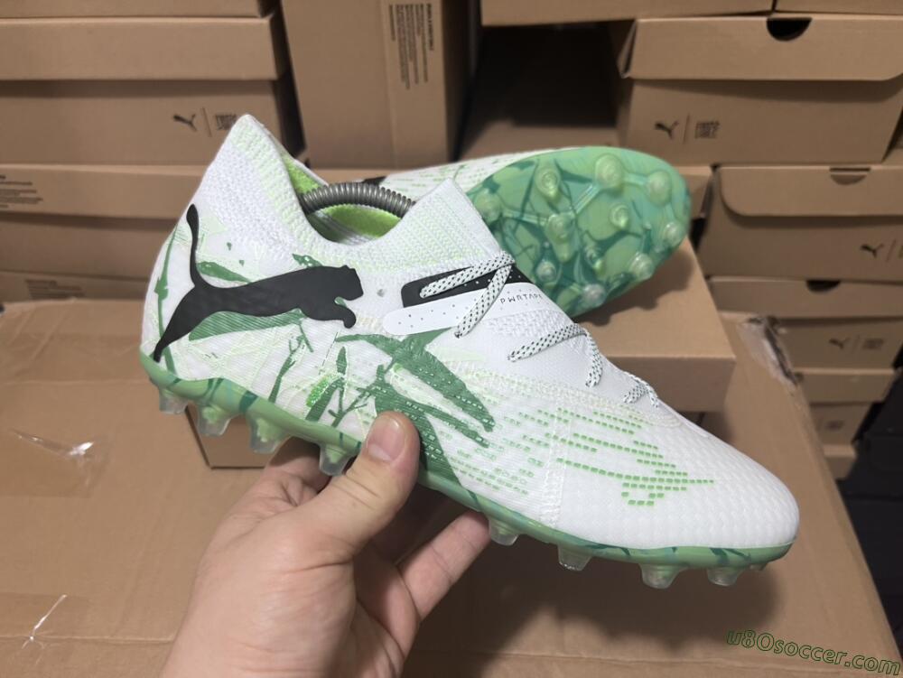 Puma Future Ultimate MG Multi Ground Soccer Cleats - White/Black/Green