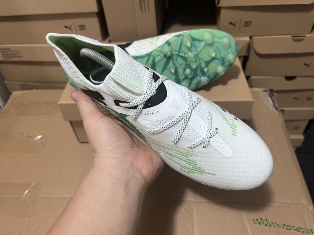 Puma Future Ultimate MG Multi Ground Soccer Cleats - White/Black/Green