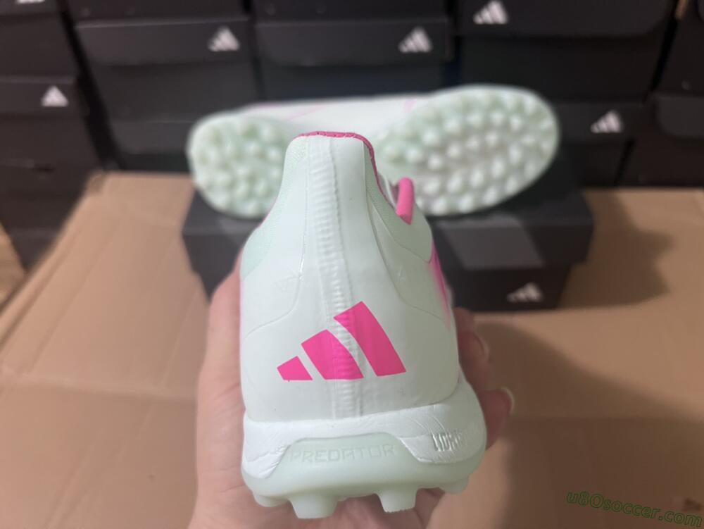 Adidas Predator 24 Elite TF Artificial Turf Soccer Shoes - White/Pink/Blue/Yellow