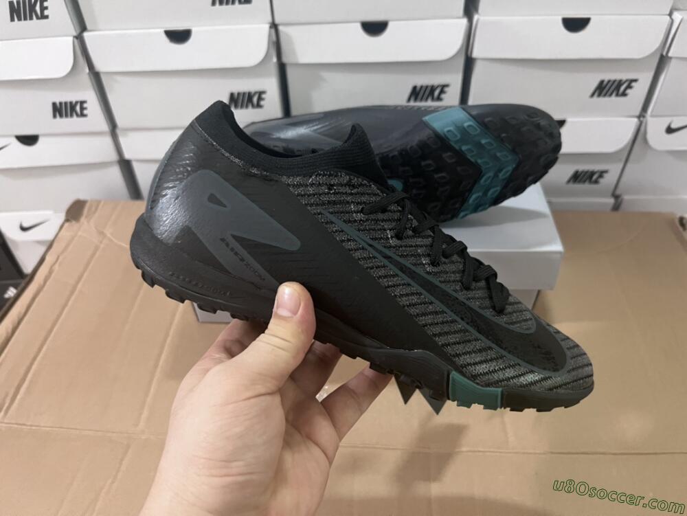 Nike Air Zoom Mercurial Vapor 16 Elite TF Artificial Turf Soccer Shoes - Black/Blue/Grey