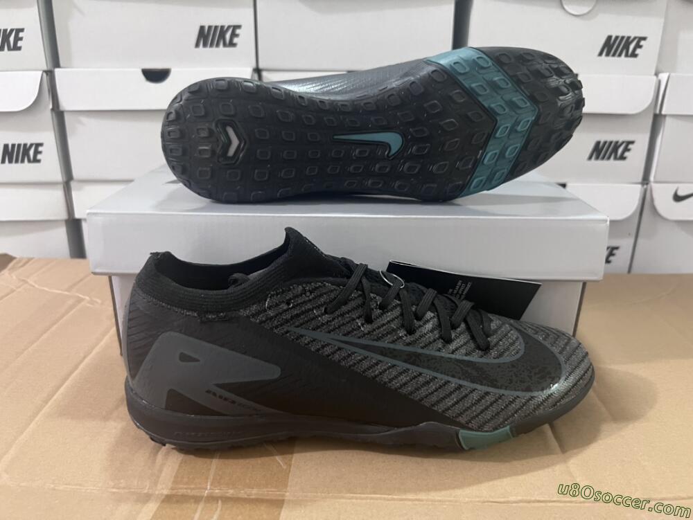 Nike Air Zoom Mercurial Vapor 16 Elite TF Artificial Turf Soccer Shoes - Black/Blue/Grey