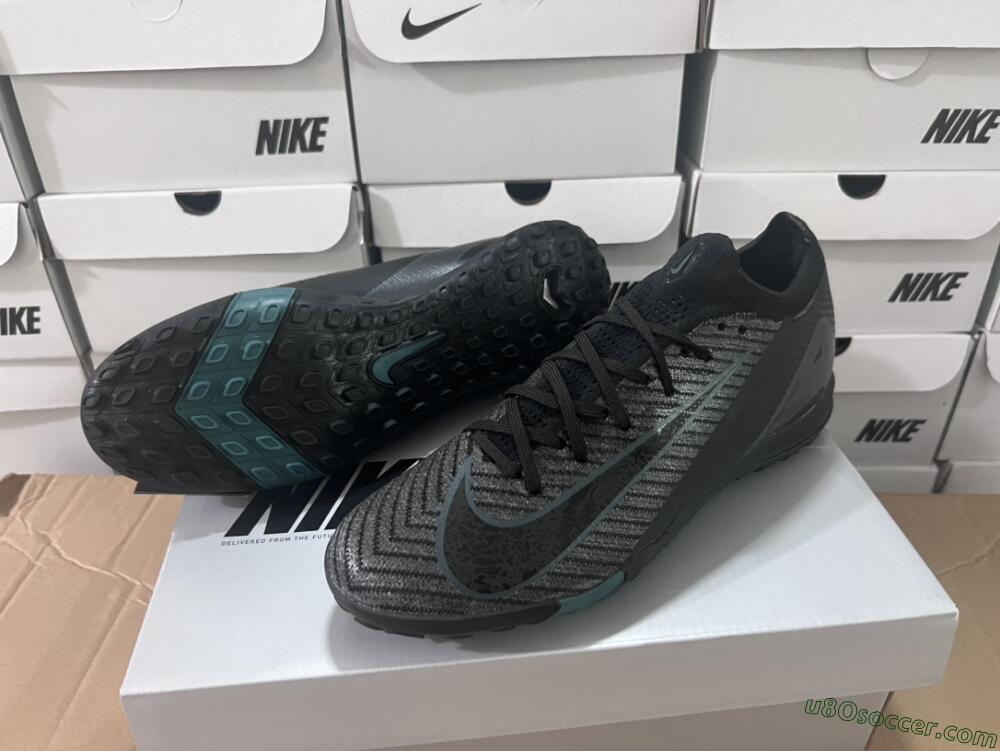 Nike Air Zoom Mercurial Vapor 16 Elite TF Artificial Turf Soccer Shoes - Black/Blue/Grey