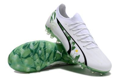 Puma Ultra Ultimate MG Multi Ground Soccer Cleats - White/Black/Green