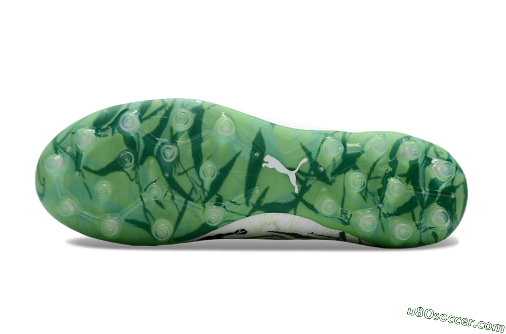 Puma Ultra Ultimate MG Multi Ground Soccer Cleats - White/Black/Green 6