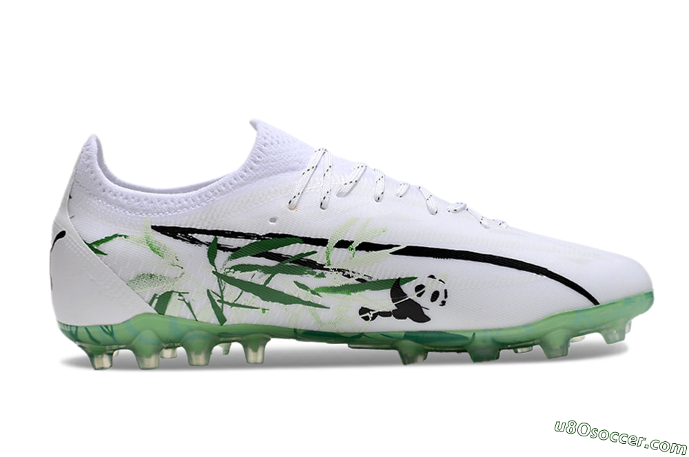 Puma Ultra Ultimate MG Multi Ground Soccer Cleats - White/Black/Green 7