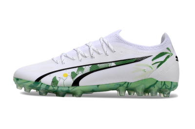Puma Ultra Ultimate MG Multi Ground Soccer Cleats - White/Black/Green