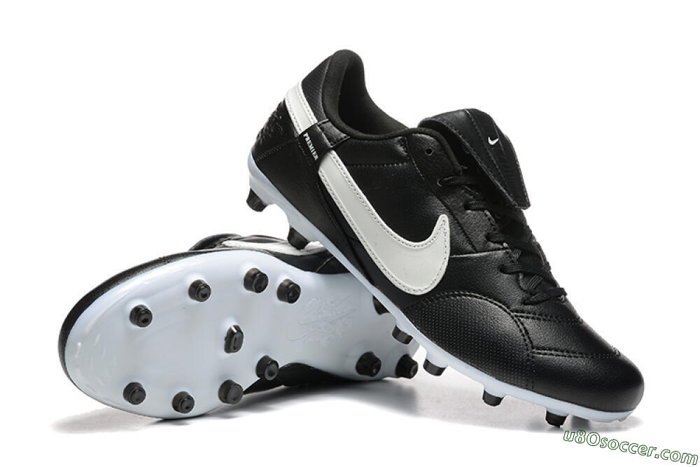 Nike The Premier 3 FG Firm Ground Soccer Cleats - Black/Beige/White 4