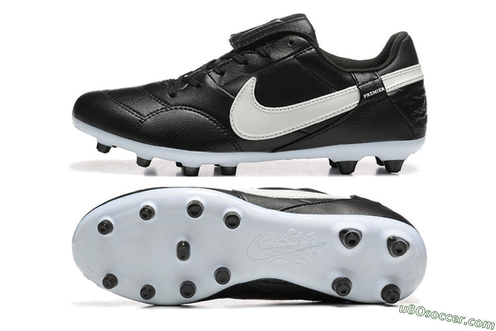 Nike The Premier 3 FG Firm Ground Soccer Cleats - Black/Beige/White 0