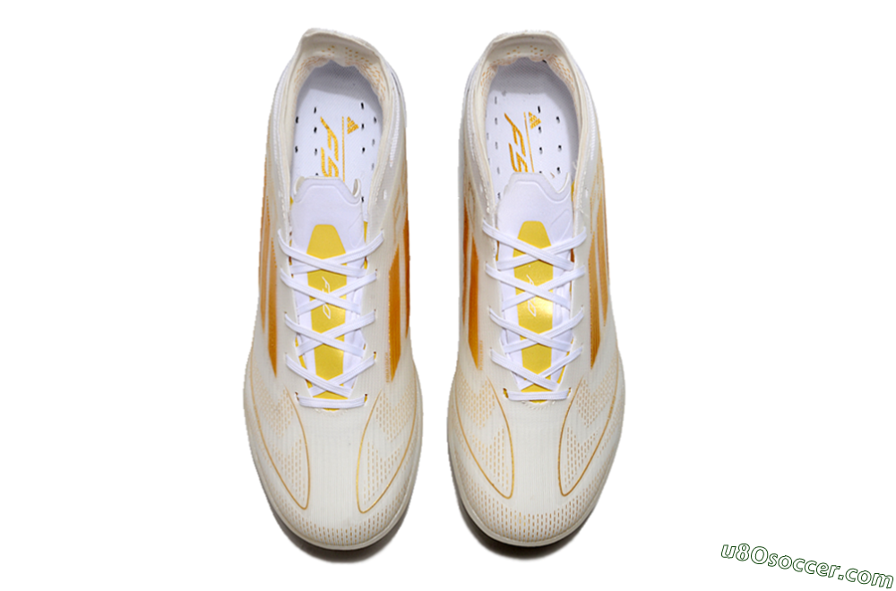 Adidas F50 Elite TF Artificial Turf Soccer Shoes - White/Gold 4