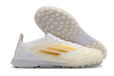 Adidas F50 Elite TF Artificial Turf Soccer Shoes - White/Gold