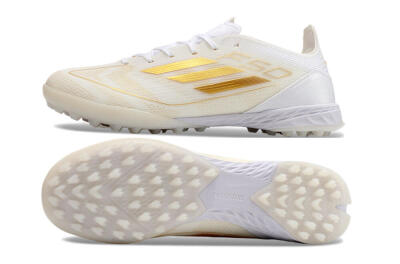 Adidas F50 Elite TF Artificial Turf Soccer Shoes - White/Gold