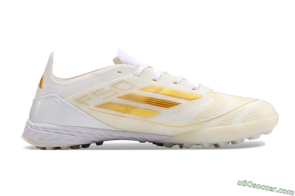 Adidas F50 Elite TF Artificial Turf Soccer Shoes - White/Gold 7