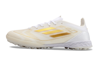 Adidas F50 Elite TF Artificial Turf Soccer Shoes - White/Gold