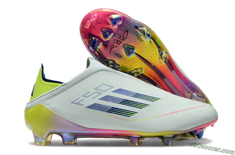 Adidas F50 Elite Laceless FG Firm Ground Soccer Cleats - Jade/Blue/Yellow 1