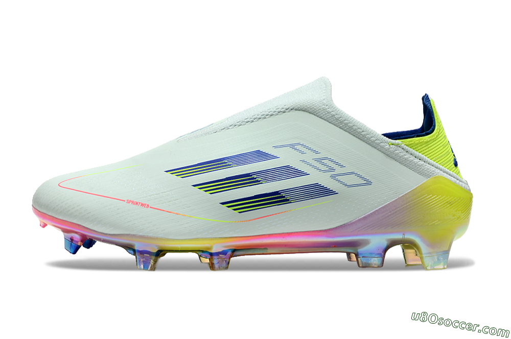 Adidas F50 Elite Laceless FG Firm Ground Soccer Cleats - Jade/Blue/Yellow 2