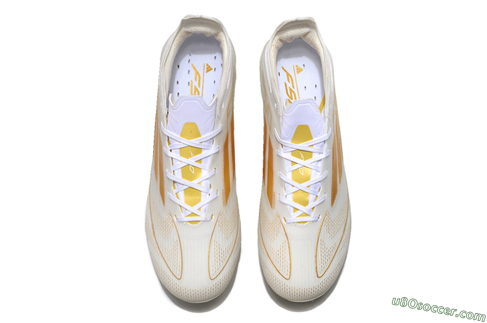 Adidas F50 Elite FG Firm Ground Soccer Cleats - White/Gold 4