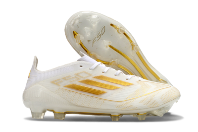 Adidas F50 Elite FG Firm Ground Soccer Cleats - White/Gold