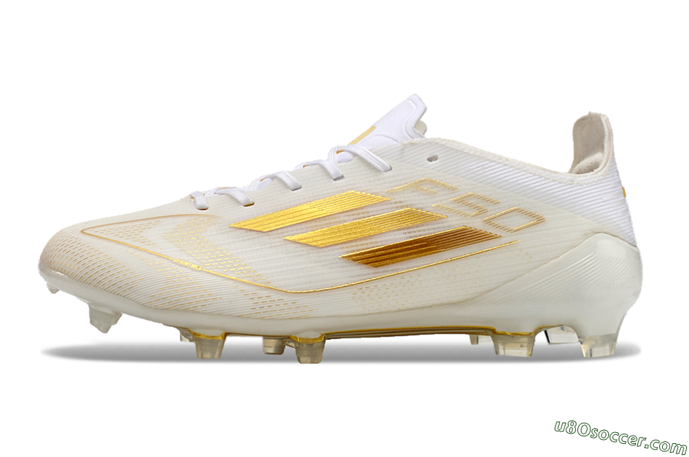 Adidas F50 Elite FG Firm Ground Soccer Cleats - White/Gold 2