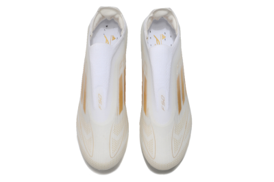 Adidas F50 Elite Laceless FG Firm Ground Soccer Cleats - White/Gold