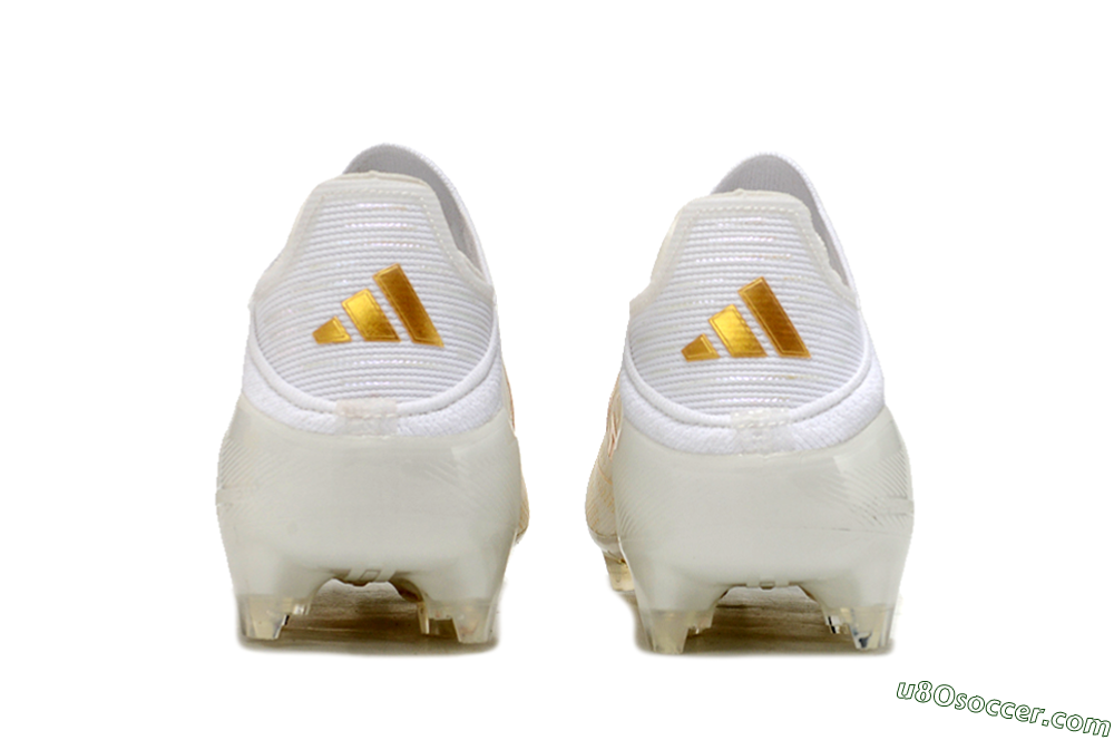 Adidas F50 Elite Laceless FG Firm Ground Soccer Cleats - White/Gold 5