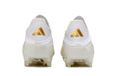 Adidas F50 Elite Laceless FG Firm Ground Soccer Cleats - White/Gold