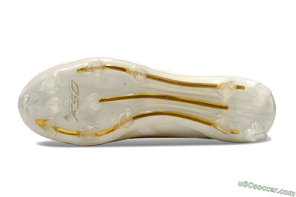 Adidas F50 Elite Laceless FG Firm Ground Soccer Cleats - White/Gold 6