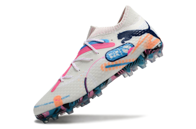 Puma Future Ultimate MG Multi Ground Soccer Cleats - White/Pink/Blue