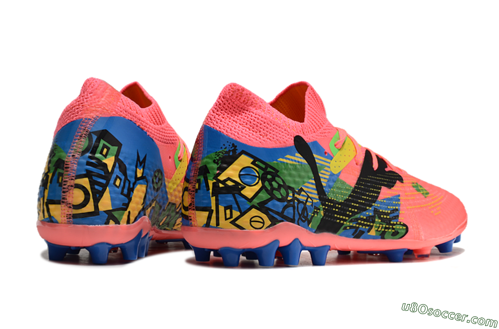 Puma Future Ultimate MG Multi Ground Soccer Cleats - Red/Blue/Yellow/Green 6