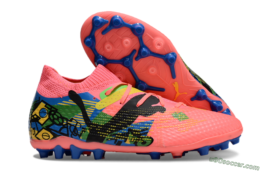 Puma Future Ultimate MG Multi Ground Soccer Cleats - Red/Blue/Yellow/Green 1
