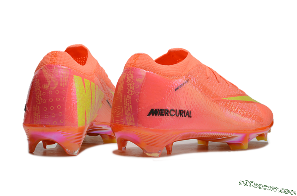 Nike Air Zoom Mercurial Vapor 15 Elite FG Firm Ground Soccer Cleats - Red/Yellow/Black 6