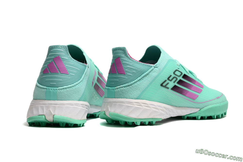 Adidas F50 Elite TF Artificial Turf Soccer Shoes - Jade/Purple/White 7